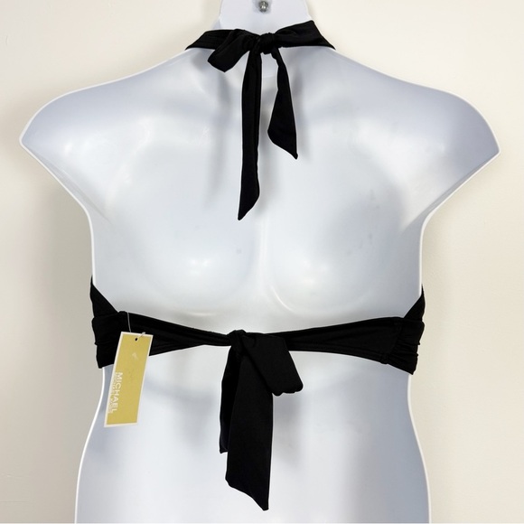 Michael Kors Swim Bikini Top Womens 20W Black Halter NWT Plus Size - Picture 2 of 9